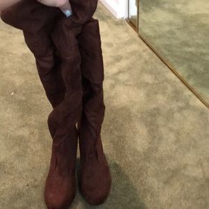 New Women’s brown suede over the knee boots